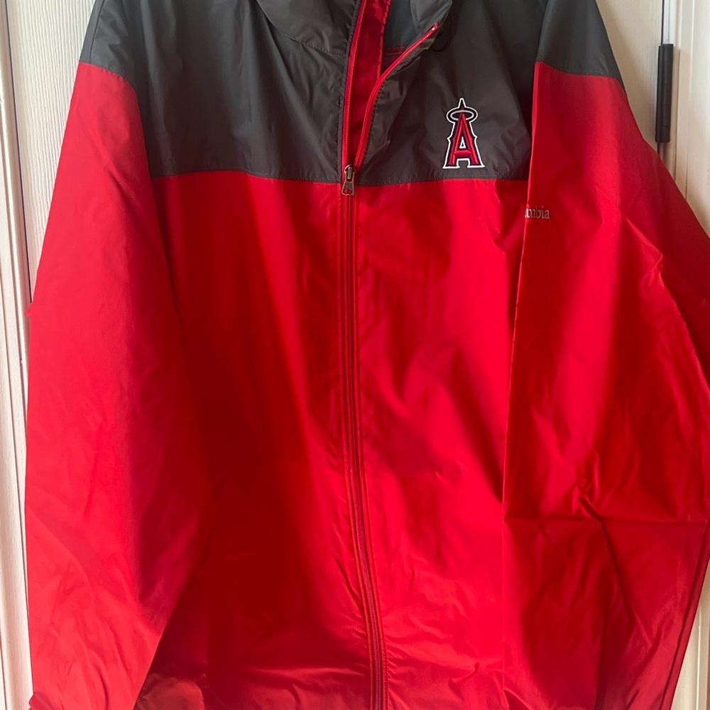 Anaheim Angels Columbia Men's Red and Black Windbreaker XXL NEW MLB